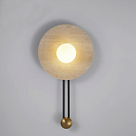 Бра круглое с каменным основанием и плафоном из стекла в форме шара Shaw Marble Lighting варинант исполнения - 5 | Loft Concept в Перми