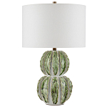Настольная лампа с фактурным основанием с сочетании белого и зеленого цветов Festoon варинант исполнения - 3 | Loft Concept в Перми