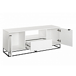 ТВ-тумба белая с  2-мя дверцами и ящиком Strict Lines варинант исполнения - 3 | Loft Concept в Перми