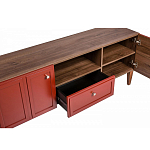 ТВ-тумба красная из массива бука с 2-мя дверками и ящиком Wenge Light варинант исполнения - 5 | Loft Concept в Перми