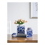 Ваза с крышкой в китайском стиле Oriental Blue & White Ornament Vases варинант исполнения - 5 | Loft Concept в Перми
