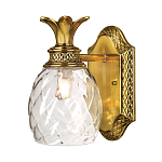 Бра для ванных комнат с прозрачным стеклянным плафоном в форме ананаса и декоративным основанием с рельефным узором Hinkley варинант исполнения - 1 | Loft Concept в Перми