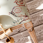 Банкетка из массива бука светло-зеленая с растительным орнаментом Raffael Angel Floral Banquette варинант исполнения - 3 | Loft Concept в Перми