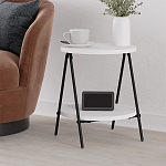 Стол приставной с 2-мя круглыми белыми столешницами ESSEL SIDE TABLE WHITE варинант исполнения - 5 | Loft Concept в Перми