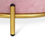 Банкетка круглая пыльно-розовый велюр на 4-х металлических ножках золотого цвета SANJAY варинант исполнения - 2 | Loft Concept в Перми