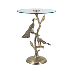 Столик с круглой стеклянной столешницей и корпусом в виде двух павлинов на ветке Table Two Peacocks варинант исполнения - 2 | Loft Concept в Перми