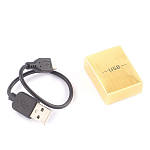 Зажигалка электронная с накладкой из натурального камня Малахит и с USB проводом для зарядки Stone Lighters варинант исполнения - 4 | Loft Concept в Перми