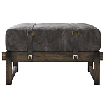 Пуф Duncan винтажная черная кожа  варинант исполнения - 1 | Loft Concept в Перми