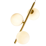 Подвесной светильник бронзового цвета с 3-мя белыми стеклянными шарообразными плафонами Bubble Chandelier варинант исполнения - 2 | Loft Concept в Перми