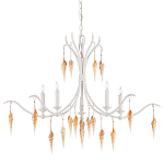 Люстра белая фактурная с подвесками из ракушек Study of Grace варинант исполнения - 2 | Loft Concept в Перми