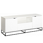 ТВ-тумба белая с  2-мя дверцами и ящиком Strict Lines варинант исполнения - 1 | Loft Concept в Перми