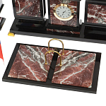 Настольный письменный набор из креноида и змеевика на бронзовых ножках Marble Accessory варинант исполнения - 3 | Loft Concept в Перми