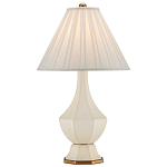 Настольная лампа с фактурным конусовидным абажуром и кожаным каркасом Malifis варинант исполнения - 3 | Loft Concept в Перми