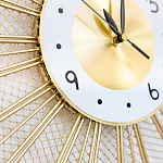 Часы настенные из металла в виде солнца с белым циферблатом Mirror Tower Clock варинант исполнения - 3 | Loft Concept в Перми