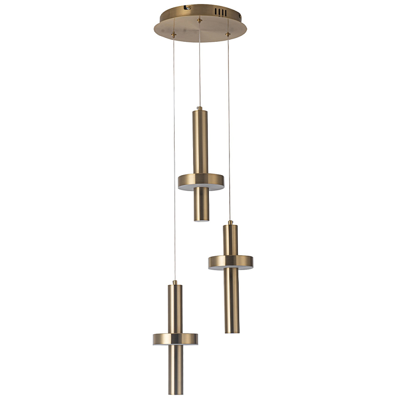 Каскадный светильник с 3-мя плафонами Flos Brass Metal Acrylic Trio Hanging Lamp Латунь Каскадный светильник с 3-мя плафонами Flos Brass Metal Acrylic Trio Hanging Lamp Латунь в Перми | Loft Concept