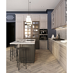 Угловая кухня с островом из массива дерева Amaline Kitchen Set варинант исполнения - 3 | Loft Concept в Перми