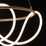 Люстра подвесная круглая золотого цвета с белыми изогнутыми световыми линиями Luke Lampco Tracer Lamp варинант исполнения - 5 | Loft Concept в Перми