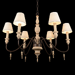 Люстра на металлическом основании с 6-ю белыми тканевыми абажурами Terrain варинант исполнения - 8 | Loft Concept в Перми