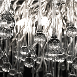 Люстра подвесная с прозрачными стеклянными подвесками в форме капель Диаметр 100 см Droplet Chandelier варинант исполнения - 20 | Loft Concept в Перми