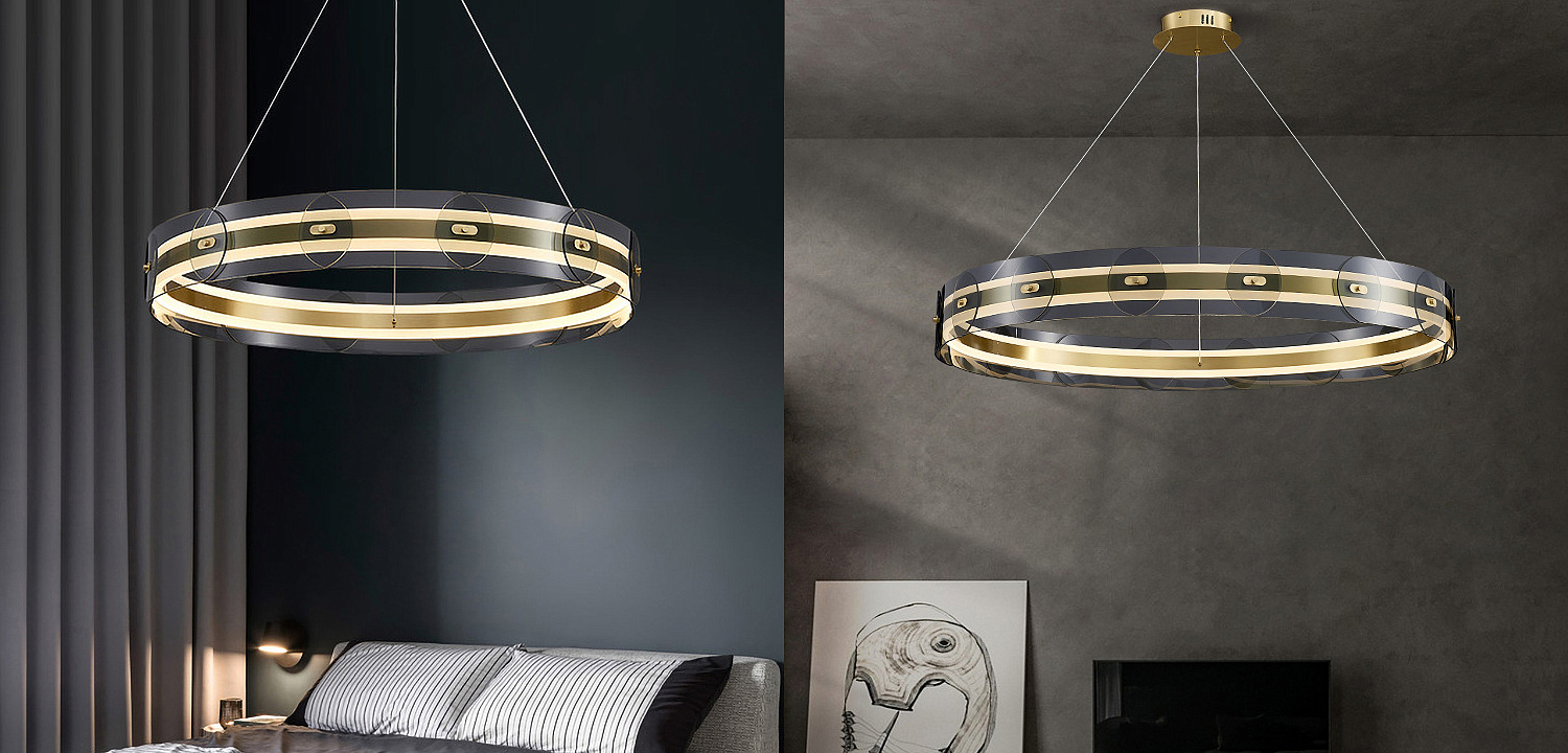 Люстра Gold ring horizontal chandelier Люстра Gold ring horizontal chandelier - Loft-Concept в Перми