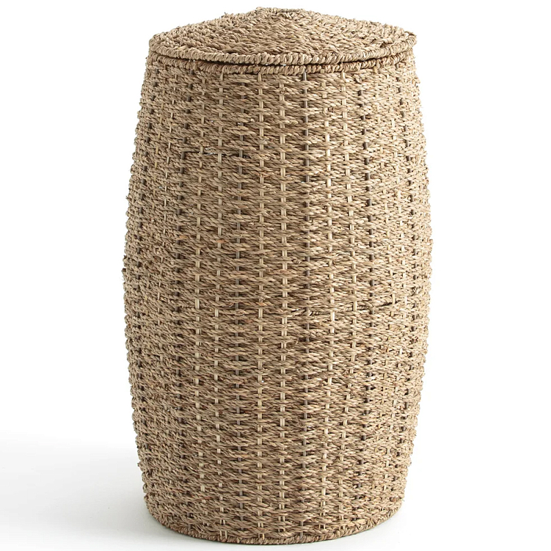 Корзина с крышкой из камыша Chane Wicker Basket Бежевый Корзина с крышкой из камыша Chane Wicker Basket Бежевый в Перми | Loft Concept