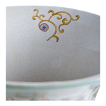 Ваза высокая из фарфора на бронзовом основании Turquoise Blooming Garden варинант исполнения - 4 | Loft Concept в Перми