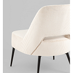 Кресло лаунж Бостон велюр рельефный молочный на черных ножках варинант исполнения - 3 | Loft Concept в Перми