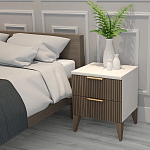 Тумба прикроватная коричневая с белой столешницей и двумя ящиками Harper Line варинант исполнения - 3 | Loft Concept в Перми