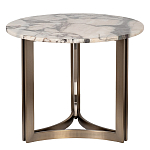 Столик журнальный с круглой мраморной столешницей Unique Stone Design варинант исполнения - 1 | Loft Concept в Перми