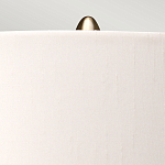 Настольная лампа с шарообразным прозрачным основанием из цветного переработанного стекла и белым цилиндрическим абажуром Elstead Lighting варинант исполнения - 3 | Loft Concept в Перми