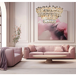 Люстра круглая с декоративными элементами в виде крупных хрустальных цветов Palace Gardens варинант исполнения - 6 | Loft Concept в Перми