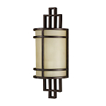 Бра бронзового цвета с полукруглым матовым стеклянным плафоном в геометрическом каркасе Feiss варинант исполнения - 1 | Loft Concept в Перми