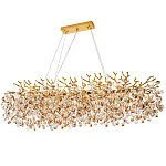 Линейная люстра с хрустальными подвесками Fairytree Gold Crystal Linear Chandelier 14 варинант исполнения - 1 | Loft Concept в Перми