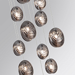 Люстра каскадная с 11-ю круглыми плафонами из рельефного стекла Disc Light варинант исполнения - 5 | Loft Concept в Перми