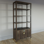 Стеллаж со стеклянными полками Elsa Dreams Walnut варинант исполнения - 2 | Loft Concept в Перми