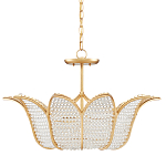 Люстра в форме тюльпана с лепестками из прозрачных стеклянных бусин Hanging Flowers варинант исполнения - 4 | Loft Concept в Перми