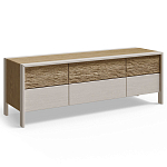 ТВ тумба 2 двери и 2 ящика с подсветкой на рельефном фасаде Warm Industrial варинант исполнения - 4 | Loft Concept в Перми