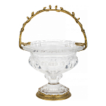 Чаша из прозрачного стекла на ножке с бронзовой ручкой в виде ветки Eden Garden варинант исполнения - 1 | Loft Concept в Перми
