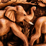 Панно из дерева слоны Panel With Animals варинант исполнения - 3 | Loft Concept в Перми