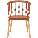 Пластиковый стул на ножках из массива бука Ferret Spiral Brown варинант исполнения - 2 | Loft Concept в Перми