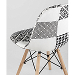 Пластиковый стул на ножках из массива бука Eames Черно-Белый Пэчворк варинант исполнения - 3 | Loft Concept в Перми