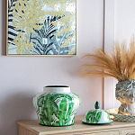 Ваза с зелёными листьями и крышкой Vase Green Leaves варинант исполнения - 4 | Loft Concept в Перми