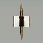 Бра с изогнутым плафоном на бронзовом основании с вертикальным декором из металлических трубок Sohne варинант исполнения - 3 | Loft Concept в Перми