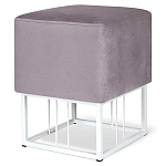 Пуф квадратный фиолетовый велюр на белом металлическом основании Celeste Purple варинант исполнения - 1 | Loft Concept в Перми