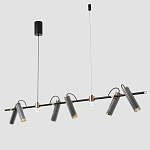 Люстра с 8-ю цилиндрическими плафонами на магнитном креплении и черным металлическим основанием Bronze Concert варинант исполнения - 3 | Loft Concept в Перми