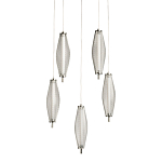 Люстра круглая каскадня с 5-ю плафонами из металлической сетки Mesh Lampshade Lighting варинант исполнения - 1 | Loft Concept в Перми