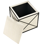 Пуф бежевый с черной металлической рамой Beige Pouf варинант исполнения - 1 | Loft Concept в Перми