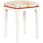 Банкетка одноместная из массива бука бежевая с растительным орнаментом Raffael Beige Floral Banquette варинант исполнения - 1 | Loft Concept в Перми