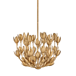 Люстра золотого цвета из множества металлических лепестков в форме тюльпанов Hinkley варинант исполнения - 1 | Loft Concept в Перми