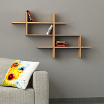 Полка фигурная подвесная цвета древесины HALIC BOOKCASE OAK варинант исполнения - 1 | Loft Concept в Перми